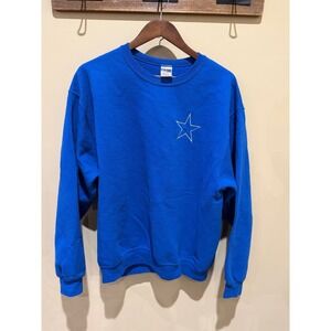 Jerzees Vintage Dallas Cowboys Sweatshirt Blue Size Large